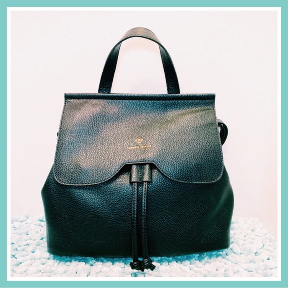 Nanette Lepore Handbags - Black Leather Crossbody Backpack Shoulder Purse